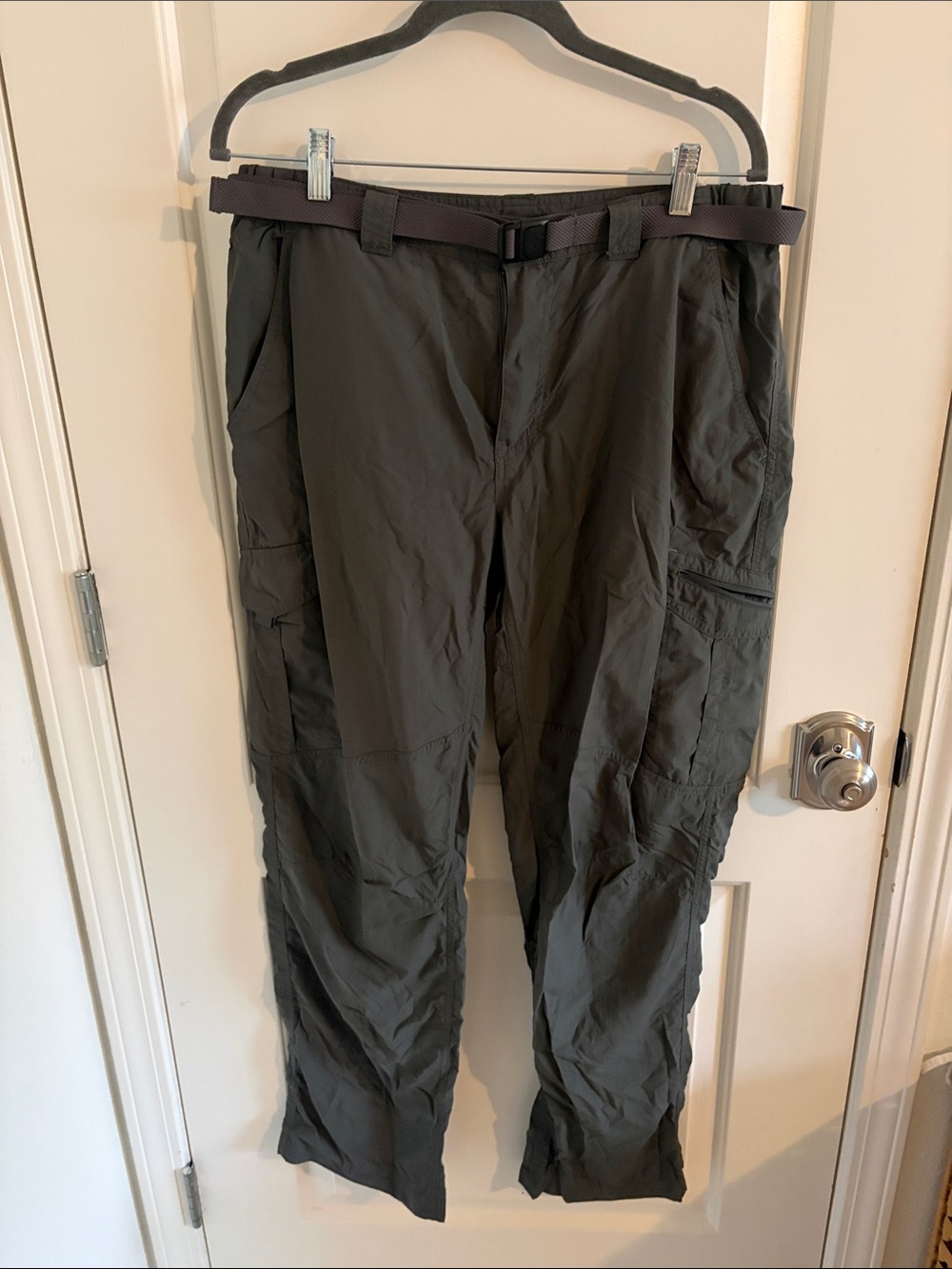 Men's Tactical Cargo Pants in Olive Green with Web Belt